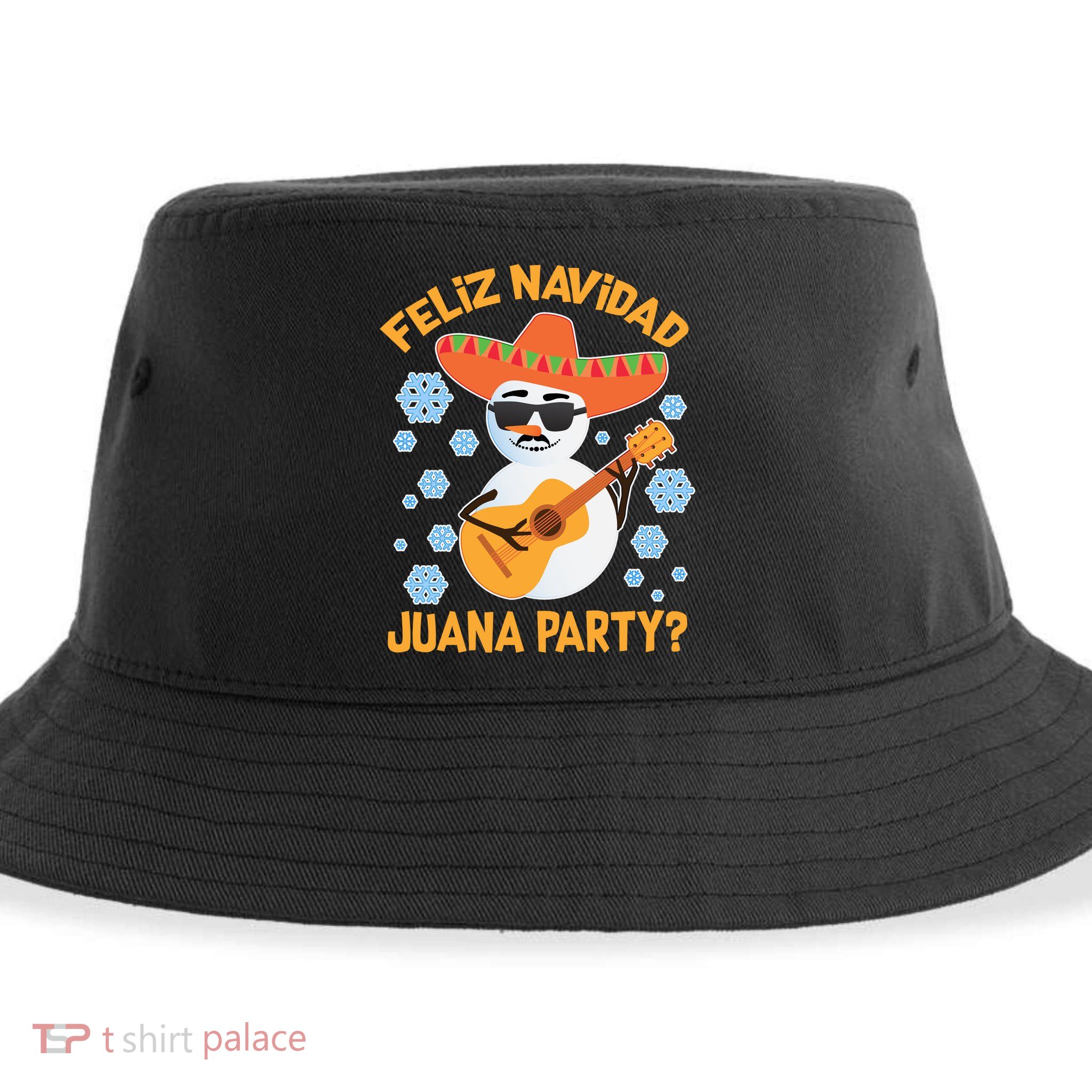 Funny Feliz Navidad Juana Party Snowman Sustainable Bucket Hat
