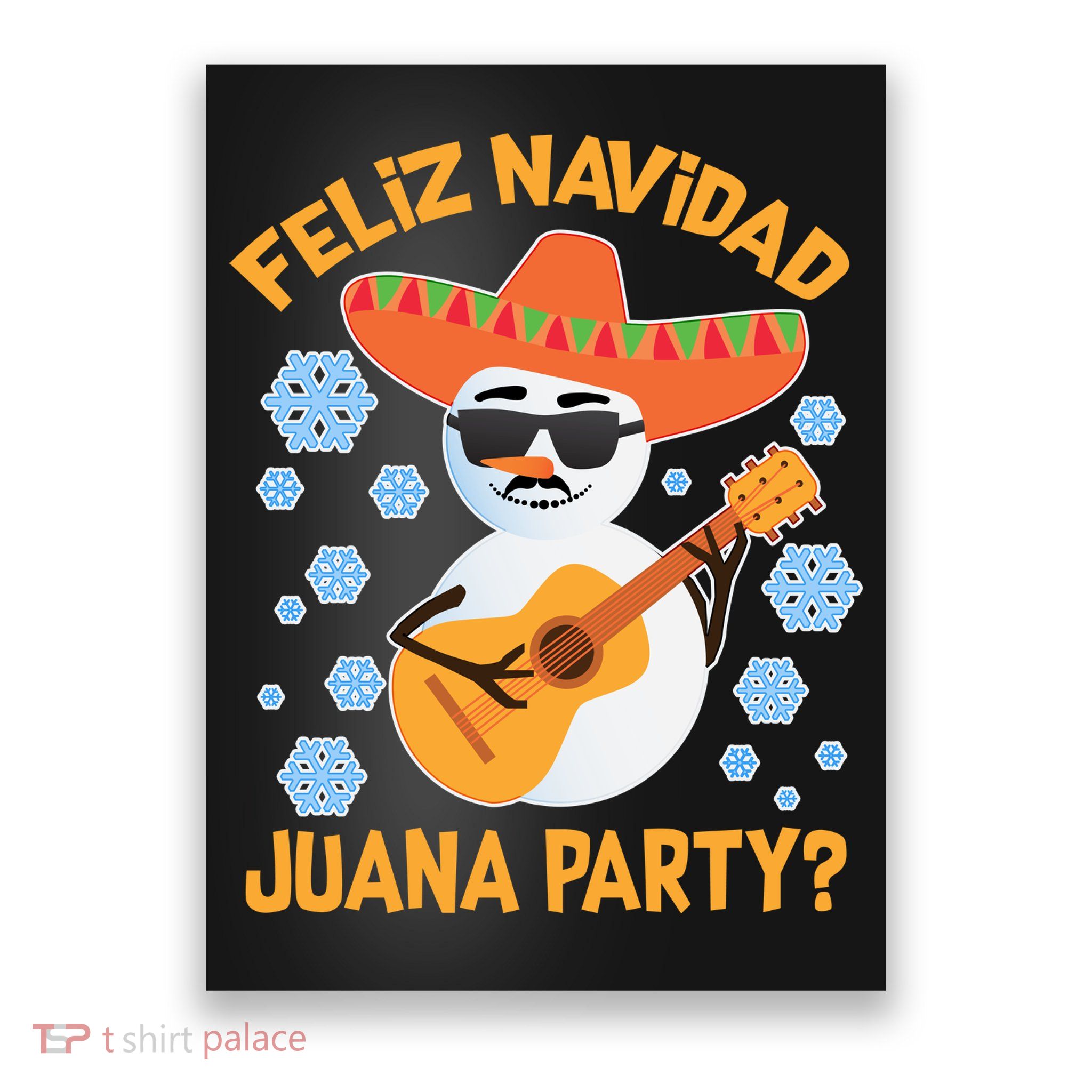 Funny Feliz Navidad Juana Party Snowman Poster
