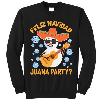 Funny Feliz Navidad Juana Party Snowman Tall Sweatshirt