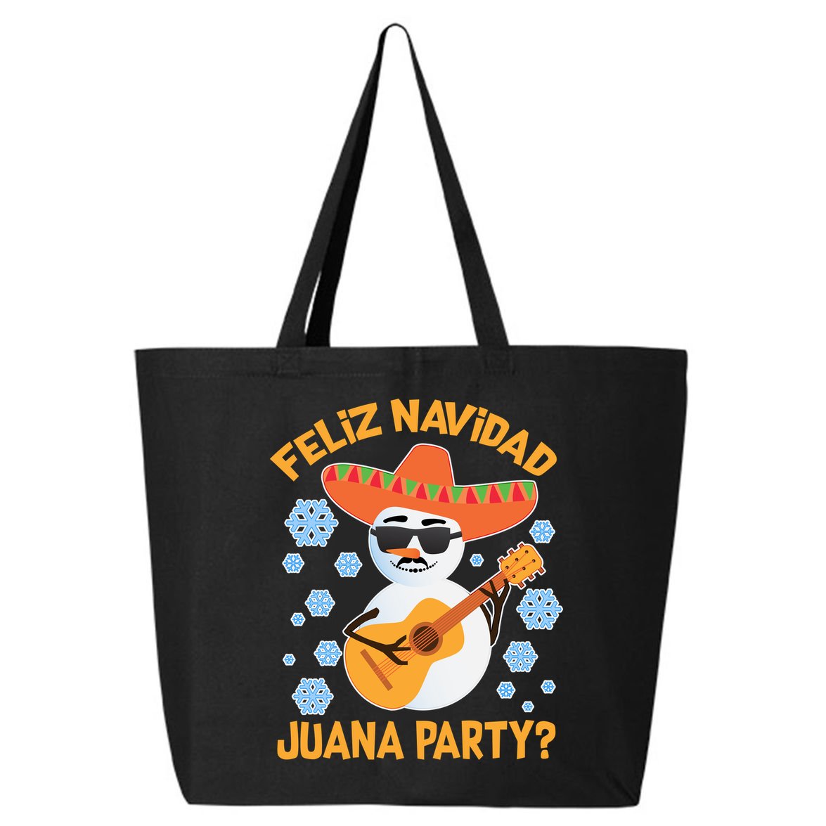 Funny Feliz Navidad Juana Party Snowman 25L Jumbo Tote