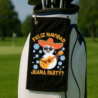 Funny Feliz Navidad Juana Party Snowman Golf Towel