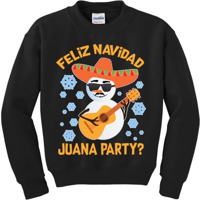 Funny Feliz Navidad Juana Party Snowman Kids Sweatshirt