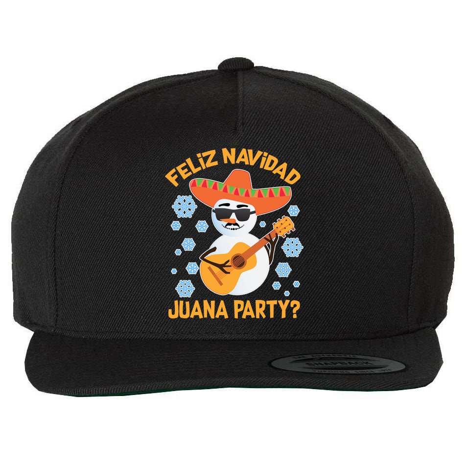 Funny Feliz Navidad Juana Party Snowman Wool Snapback Cap