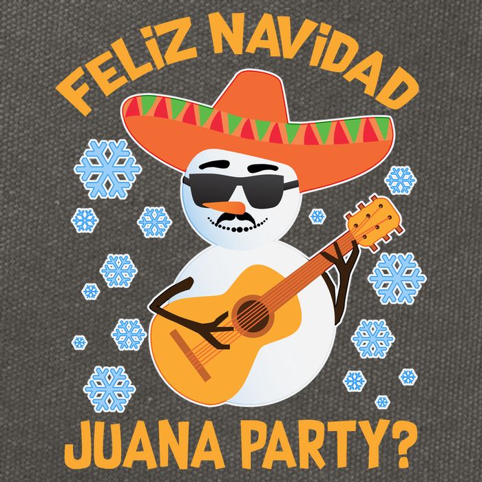 Funny Feliz Navidad Juana Party Snowman Cotton Canvas Backpack