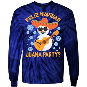 Funny Feliz Navidad Juana Party Snowman Tie-Dye Long Sleeve Shirt