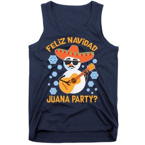 Funny Feliz Navidad Juana Party Snowman Tank Top