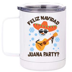 Funny Feliz Navidad Juana Party Snowman 12 oz Stainless Steel Tumbler Cup