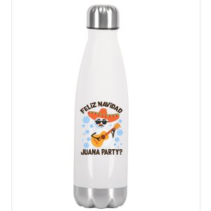 Funny Feliz Navidad Juana Party Snowman Stainless Steel Insulated Water Bottle