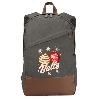 Funny Festive Christmas Balls Cotton Canvas Backpack