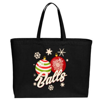 Funny Festive Christmas Balls Cotton Canvas Jumbo Tote