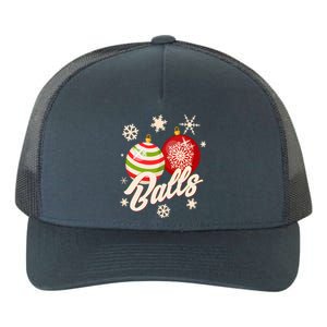 Funny Festive Christmas Balls Yupoong Adult 5-Panel Trucker Hat