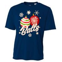 Funny Festive Christmas Balls Cooling Performance Crew T-Shirt