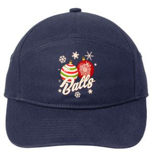 Funny Festive Christmas Balls 7-Panel Snapback Hat