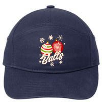 Funny Festive Christmas Balls 7-Panel Snapback Hat