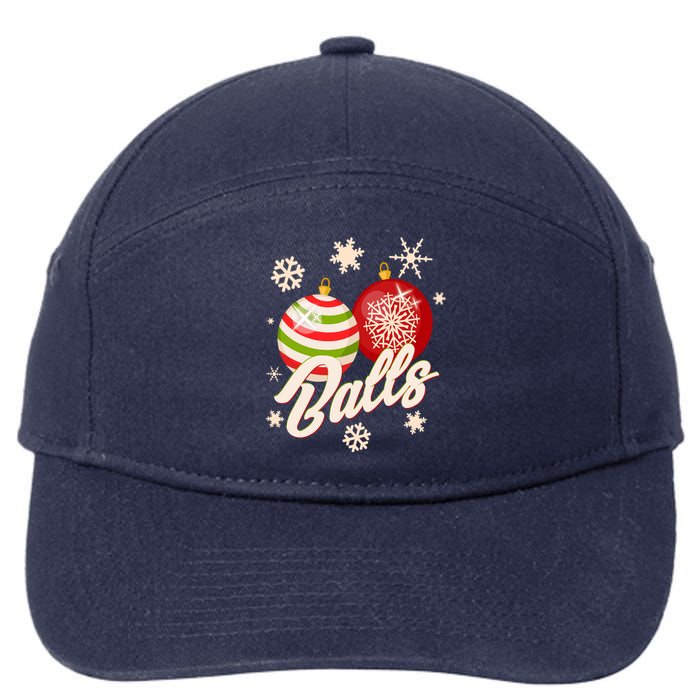 Funny Festive Christmas Balls 7-Panel Snapback Hat