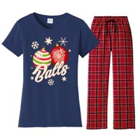 Funny Festive Christmas Balls Women's Flannel Pajama Set