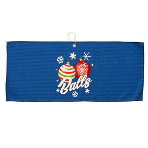 Funny Festive Christmas Balls Large Microfiber Waffle Golf Towel