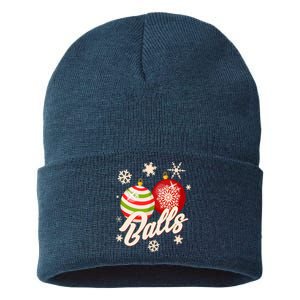 Funny Festive Christmas Balls Sustainable Knit Beanie