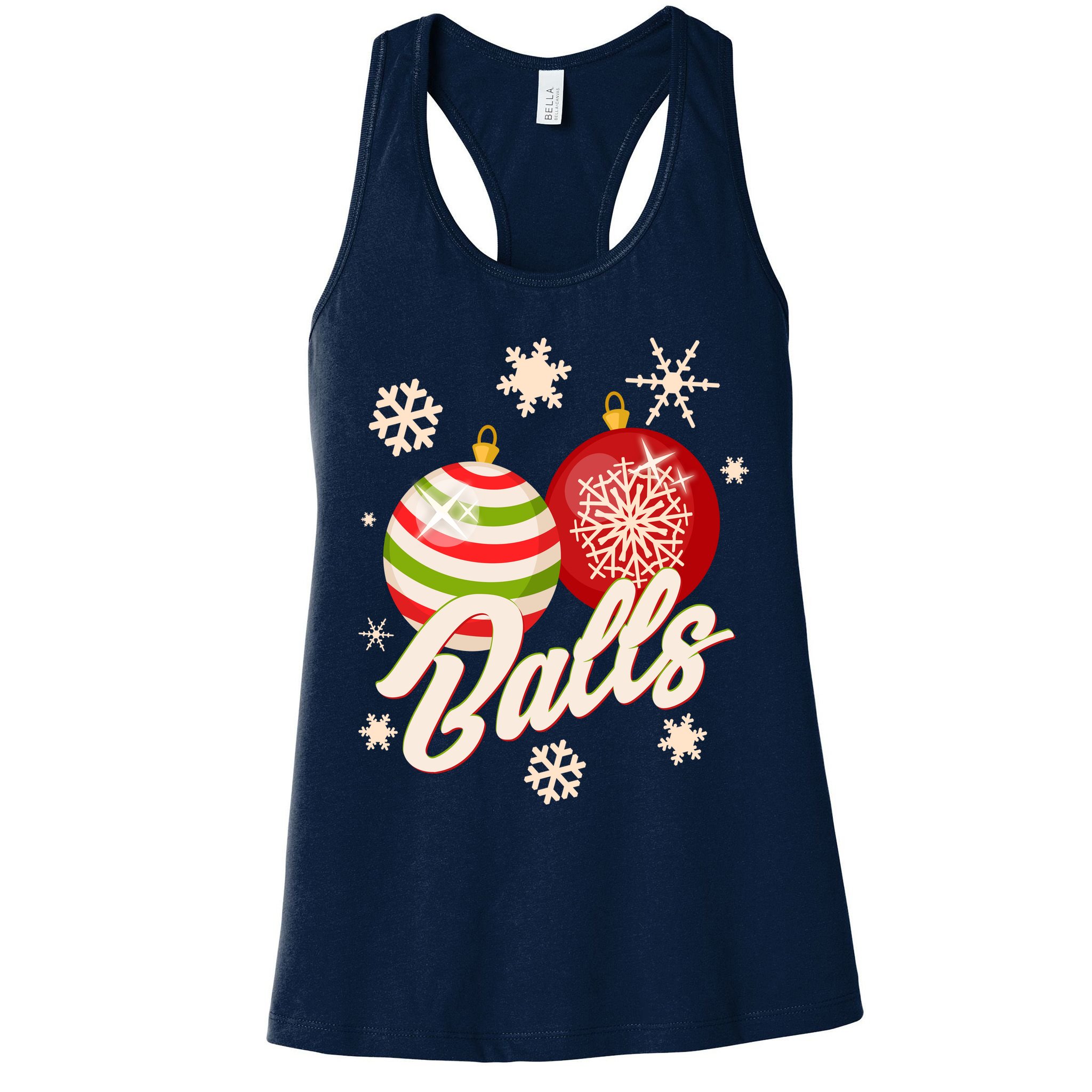 Funny Festive Christmas Balls Womens Tank Top