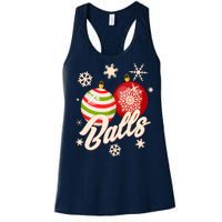 Funny Festive Christmas Balls Women's Racerback Tank