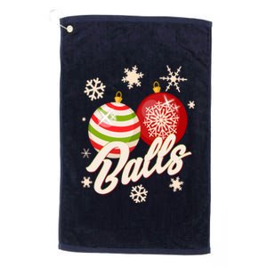 Funny Festive Christmas Balls Platinum Collection Golf Towel