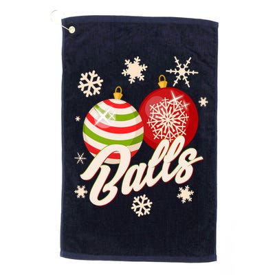 Funny Festive Christmas Balls Golf Towel