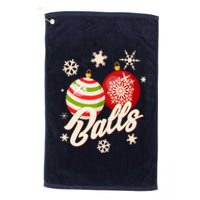 Funny Festive Christmas Balls Platinum Collection Golf Towel