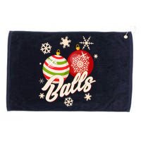 Funny Festive Christmas Balls Grommeted Golf Towel