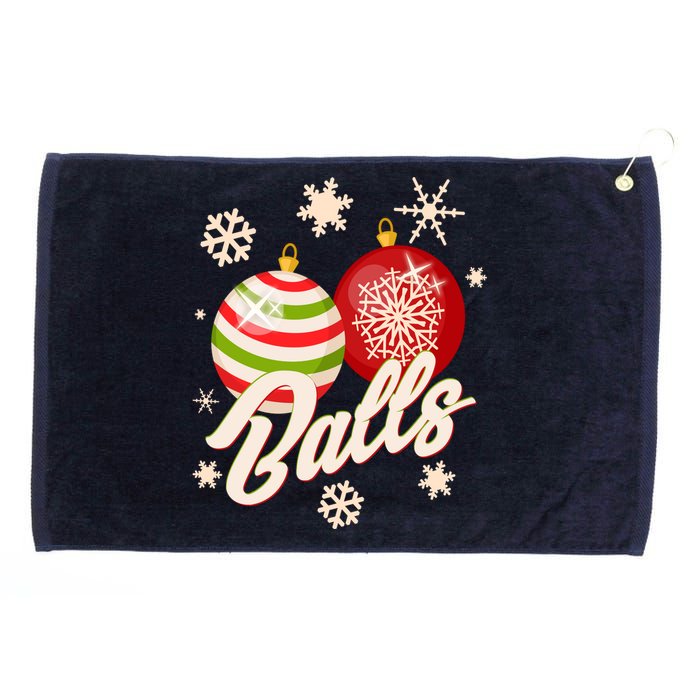 Funny Festive Christmas Balls Grommeted Golf Towel