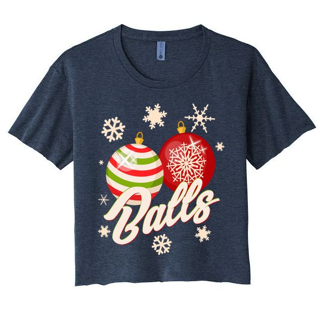 Funny Festive Christmas Balls Crop Top