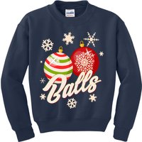 Funny Festive Christmas Balls Kids Sweatshirt