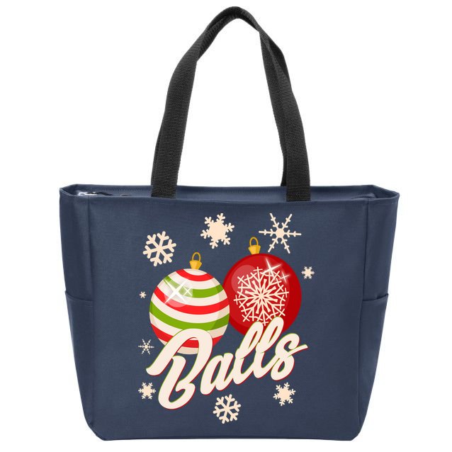 Funny Festive Christmas Balls Zip Tote Bag