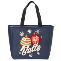 Funny Festive Christmas Balls Zip Tote Bag