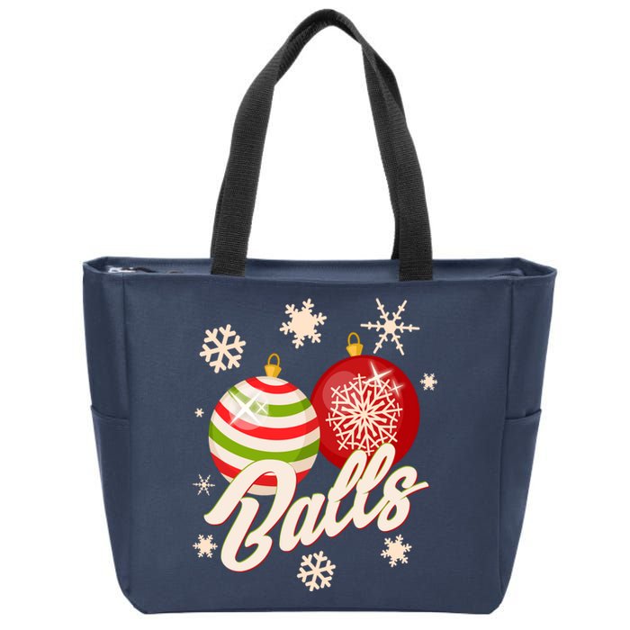 Funny Festive Christmas Balls Zip Tote Bag