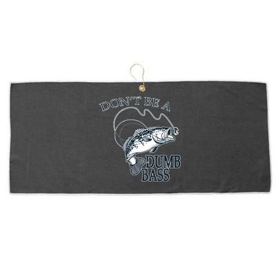 Funny Fishing - Don't Be A Dumb Bass Large Microfiber Waffle Golf Towel