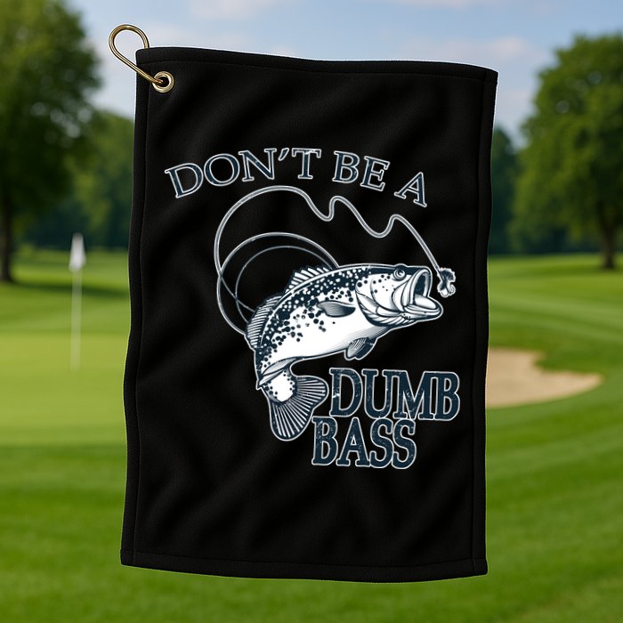 Funny Fishing - Don't Be A Dumb Bass Golf Towel