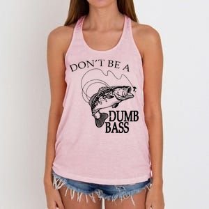 Funny Fishing - Don't Be A Dumb Bass Women's Knotted Racerback Tank