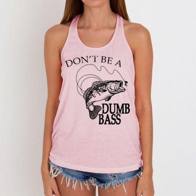 Funny Fishing - Don't Be A Dumb Bass Women's Knotted Racerback Tank