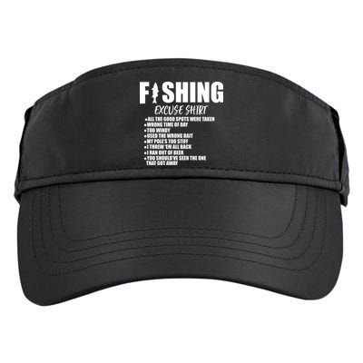Funny Fishing Excuses Adult Drive Performance Visor