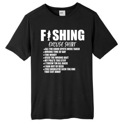 Funny Fishing Excuses Tall Fusion ChromaSoft Performance T-Shirt