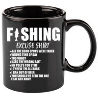 Funny Fishing Excuses 11oz C Handle Ceramic Mug