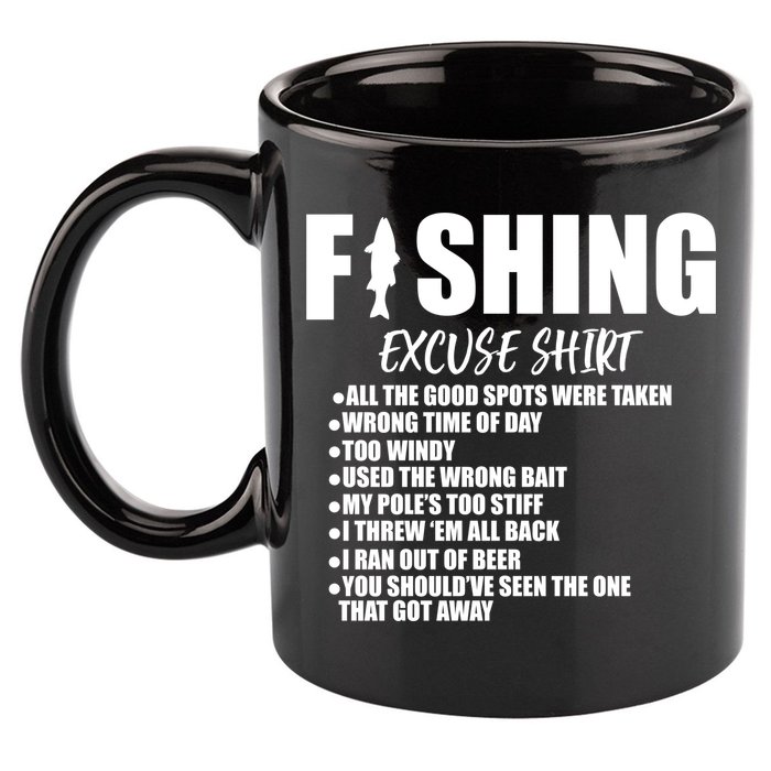 Funny Fishing Excuses 11oz C Handle Ceramic Mug