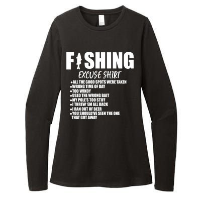 Funny Fishing Excuses Womens CVC Long Sleeve Shirt