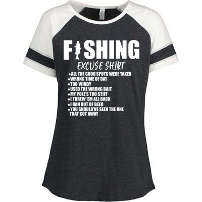 Funny Fishing Excuses Enza Ladies Jersey Colorblock Tee