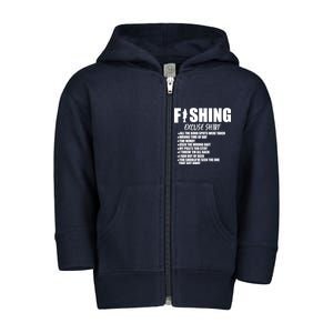 Funny Fishing Excuses Toddler Zip Fleece Hoodie