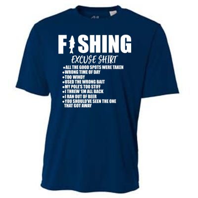 Funny Fishing Excuses Cooling Performance Crew T-Shirt