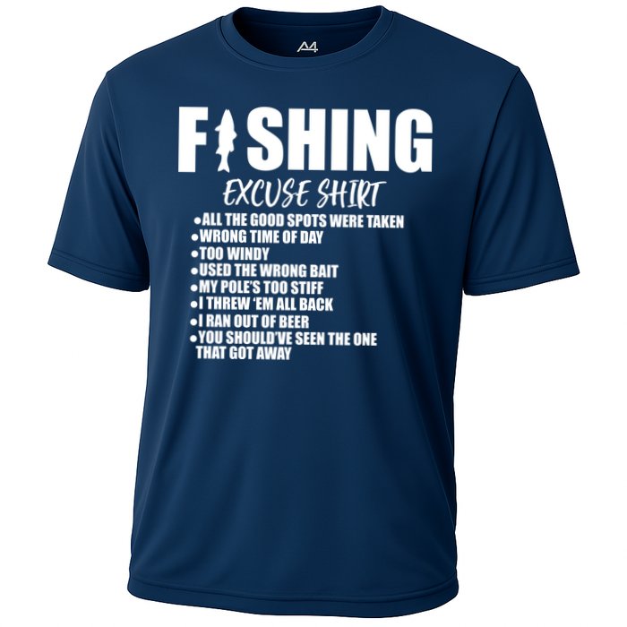 Funny Fishing Excuses Cooling Performance Crew T-Shirt