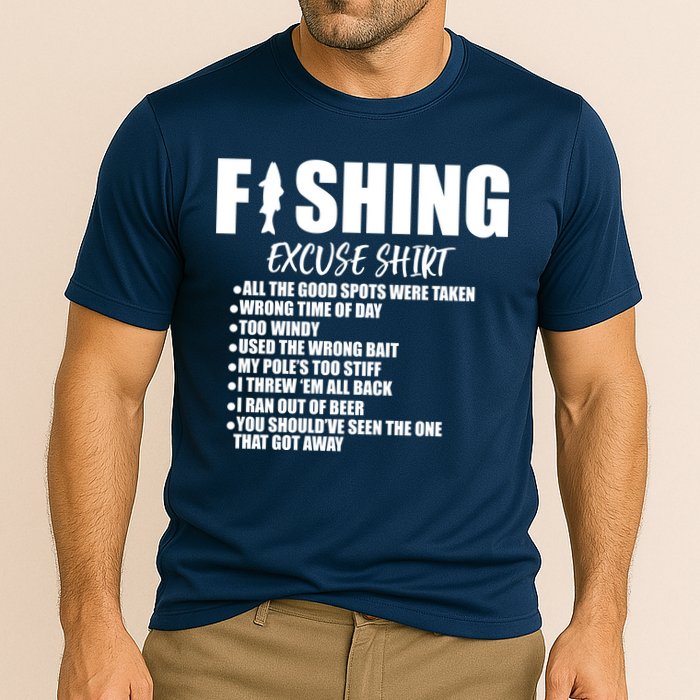 Funny Fishing Excuses Cooling Performance Crew T-Shirt