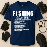 Funny Fishing Excuses Cooling Performance Crew T-Shirt