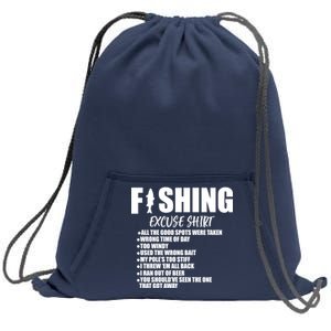 Funny Fishing Excuses Sweatshirt Cinch Pack Bag